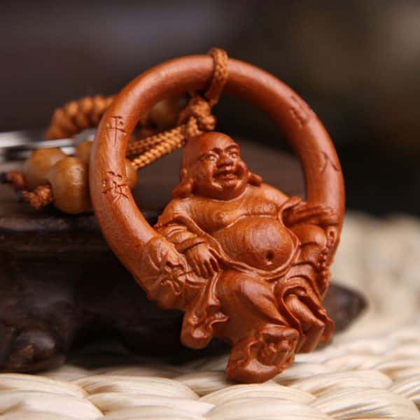 Porte-clés Bouddha marron clair Esprit Tibet 