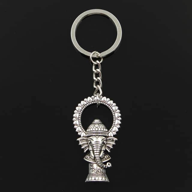 Porte-clés Bouddha - Pendentif Ganesh Esprit Tibet Argent 