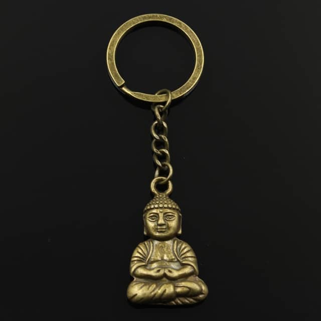 Porte-clés Bouddha - Pendentif méditation Esprit Tibet Bronze 