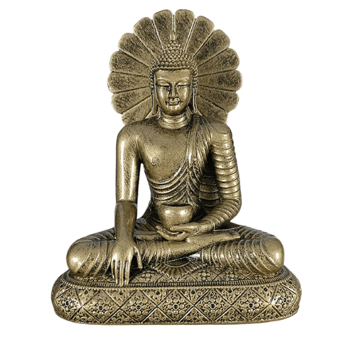 Sculpture de Bouddha en Résine Dorée Sakyamuni Esprit Tibet 
