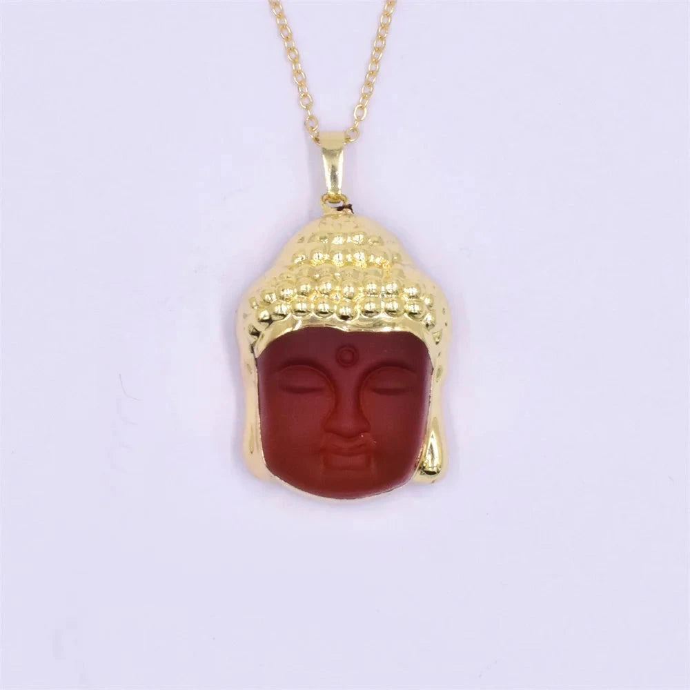 Sourire d’Or – Pendentif Bouddha & Cristal protecteur Esprit Tibet 