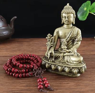 Statue Bouddha de Médecine, Dorée ou Bronze Esprit Tibet Bronze Sagesse 