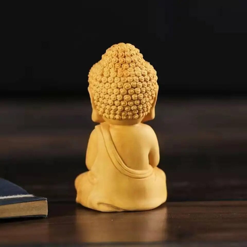 Statuette Bouddha Bois Esprit Tibet 