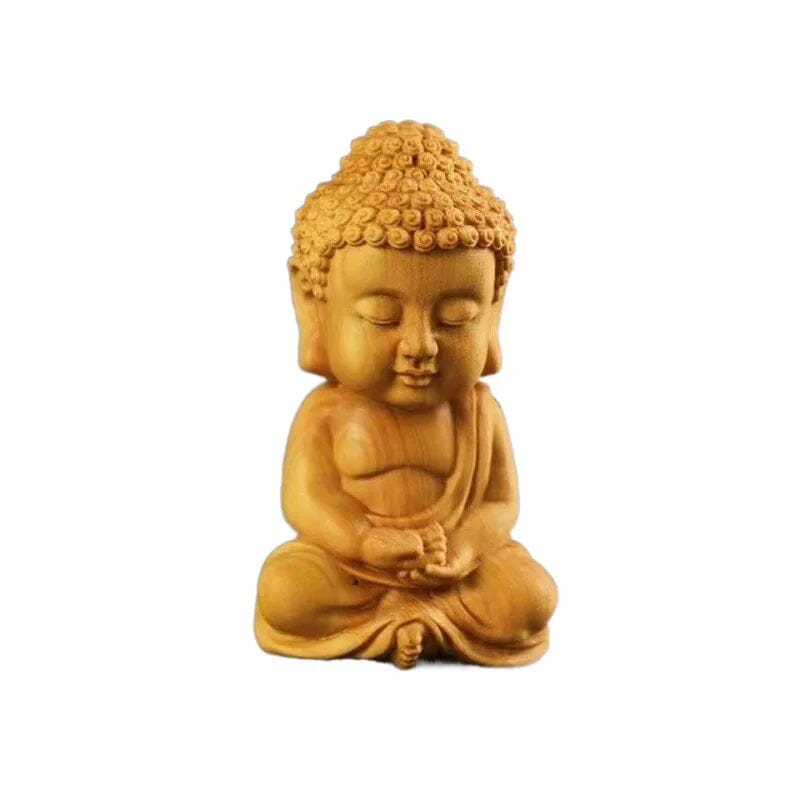 Statuette Bouddha Bois Esprit Tibet 