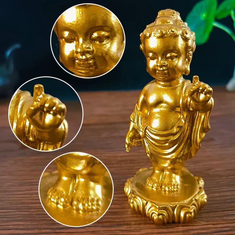Statuette Bouddha Prince Porte Bonheur Esprit Tibet 
