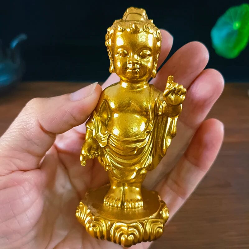 Statuette Bouddha Prince Porte Bonheur Esprit Tibet 