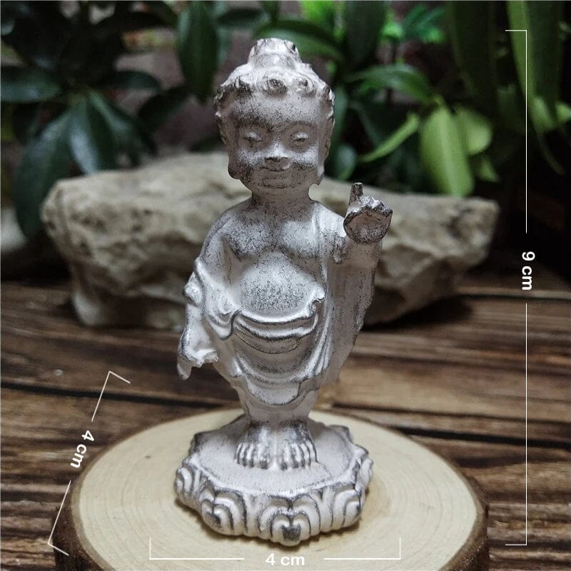Statuette Bouddha Prince Porte Bonheur Esprit Tibet Blanc 