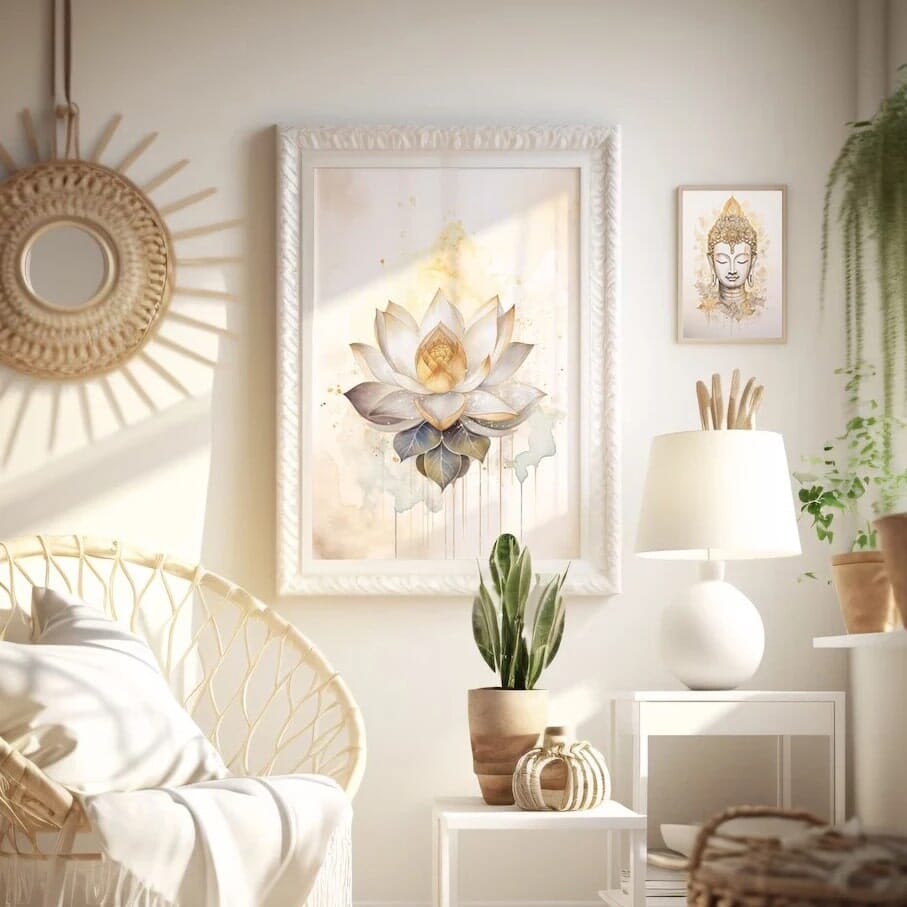 Tableau Zen triptyque pour Salon Esprit Tibet 