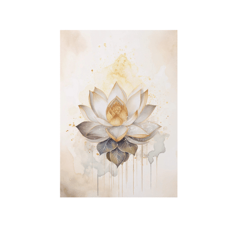 Tableau Zen triptyque pour Salon Esprit Tibet Lotus 