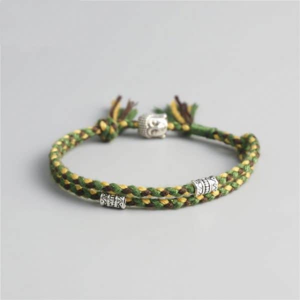 Bracelet Tibétain Fait Main Vert
