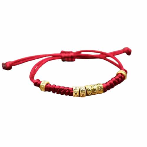 bracelet tibetain bordeaux