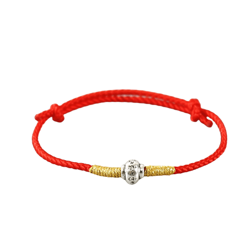 bracelet tibétain tressé rouge