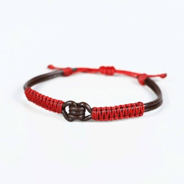 bracelet tibétain anti stress rouge