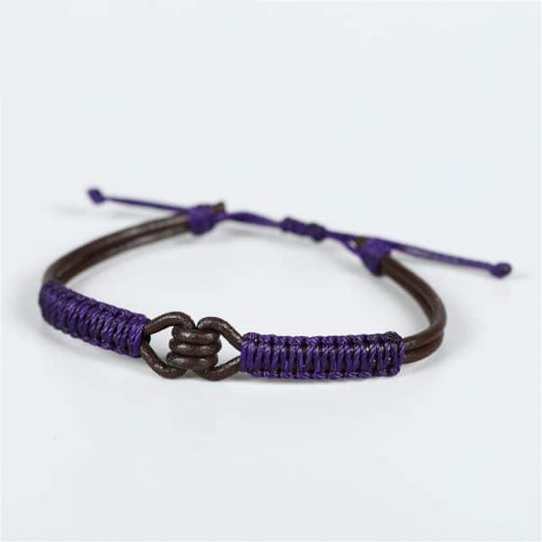 bracelet tibétain anti stress violet