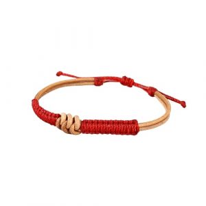 Bracelet tibétain noeud de protection rouge