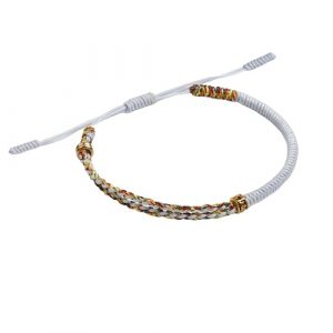 Bracelet tibétain semi-tressé blanc