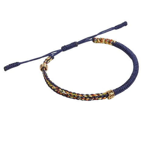 bracelet tibétain semi tressé bleu