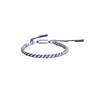 Bracelet tibétain triple corde bleu