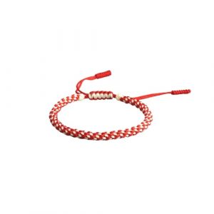 Bracelet tibétain triple corde orange