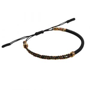Bracelet tibétain semi-tressé noir