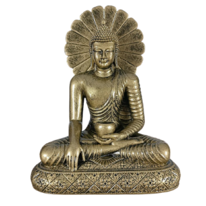 Sculpture de Bouddha en Résine Dorée Sakyamuni